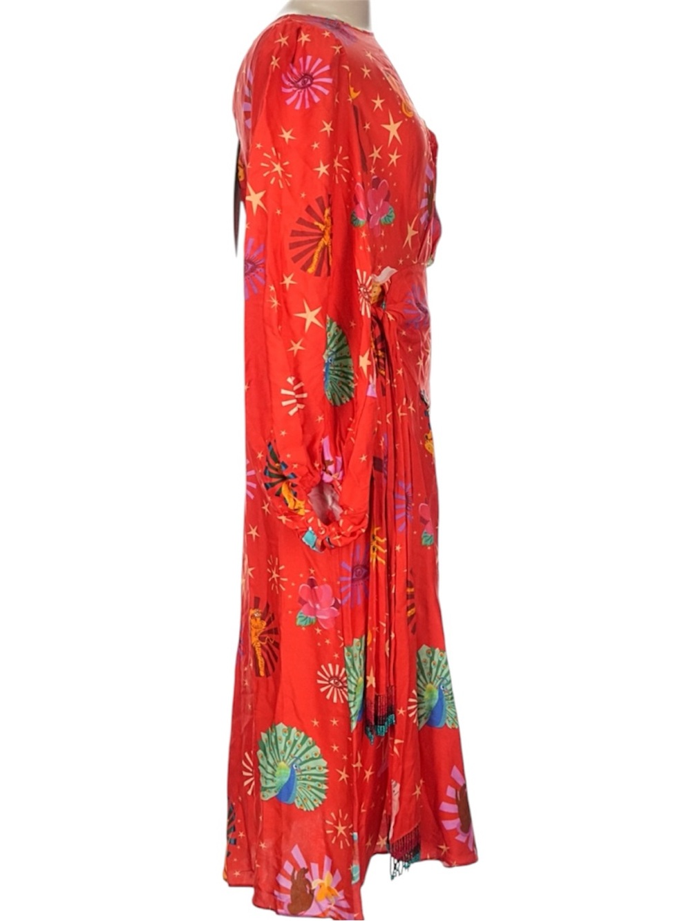 NWT FARM Rio Lotus Star Front Twisted Midi Dress Size Medium - Picture 7 of 10